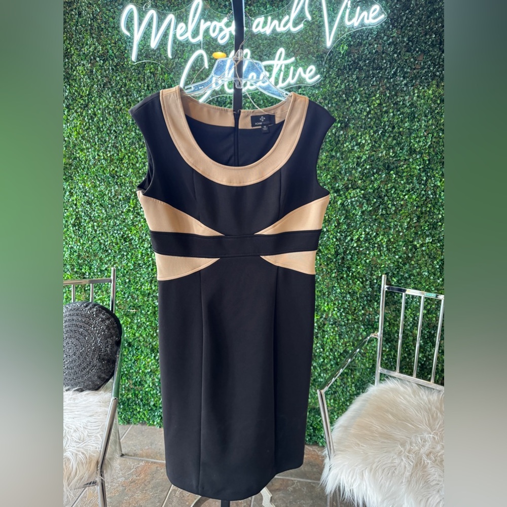 Ronni Nicole Black & Tan Dress